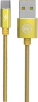 WK WDC-013a 2.4A Type-C / USB-C Kingkong snellaadgegevenskabel, lengte: 1m (goud)