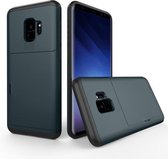 Voor Galaxy S9 TPU + pc Dropproof beschermende achterkant van de behuizing met kaartsleuf (blauw)