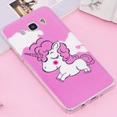 Voor Galaxy J7 (2016) / J710 Noctilucent IMD Horse Pattern Soft TPU Back Case Protector Cover