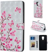 Butterfly Love Flower Pattern Horizontale Flip Leather Case voor Huawei Mate 20 X, met houder & kaartsleuven & fotolijst & portemonnee