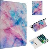 Voor iPad Air 10.5 (2019) / iPad Pro 10.5 (2017) Gekleurd patroon horizontaal Flip PU lederen hoes met houder & kaartsleuven (roze blauw marmer)