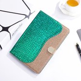 Voor iPad Mini (2019) Laser Glitter Stiksels Krokodil Textuur Horizontale Flip Leren Case met Opbergrooster & Houder (Groen)