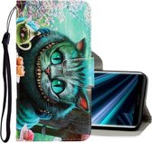 Voor Sony Xperia 20 3D Gekleurde Tekening Horizontale Flip PU Lederen Case met Houder & Kaartsleuven & Portemonnee (Groene Ogen)