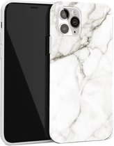Glanzend marmeren patroon TPU beschermhoes voor iPhone 12 Pro Max (wit)