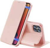 Voor iPhone 12 Pro Max DUX DUCIS Skin X-serie PU + TPU horizontale lederen flip-hoes met houder en kaartsleuven (roze)