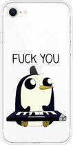 Voor iPhone SE 2020/8/7 gekleurd tekeningpatroon zeer transparant TPU beschermhoes (pinguïn)