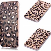 Voor iPhone 7/8 Plating Marble Pattern Soft TPU beschermhoes (Leopard)