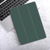 Voor iPad 9.7 (2018) & (2017) WIWU Ultradunne 3-vouwbare horizontale flip PU-leer + TPU-hoes met houder en wek- / slaapfunctie (donkergroen)