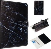 Voor Amazon Kindle HD10 2017 Gekleurde Tekening Patroon Horizontale Flip PU Lederen Case met Houder & Kaartsleuven (Zwart Marmer)
