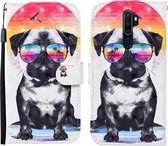 Voor OPPO A9 (2020) 3D Geschilderd Patroon Horizontale Flip Leren Case met Houder & Portemonnee & Kaartsleuf & Lanyard (Bril Hond)