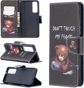 Voor Huawei P smart 2021 / Y7a Gekleurde Tekening Patroon Horizontale Flip Leren Case met Houder & Kaartsleuven & Portemonnee (Beer)