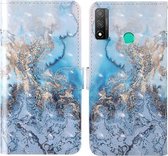 Voor Huawei P Smart (2020) 3D-schilderij Gekleurde tekening Patroon Horizontaal Flip TPU + PU lederen tas met houder & kaartsleuven & portemonnee & lanyard (Melkweg)