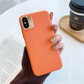 Voor iPhone XS / X All-inclusive Pure Prime Skin plastic hoes met lensringbeschermingshoes (oranje)