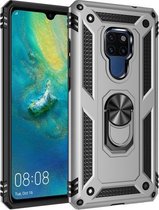 Voor Huawei Mate 20 Armor schokbestendig TPU + pc beschermhoes met 360 graden rotatiehouder (zilver)