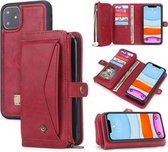 Voor iPhone 11 POLA Multifunctionele TPU + pc Magnetische horizontale flip lederen tas met houder & kaartsleuven & portemonnee & fotolijst (rood)