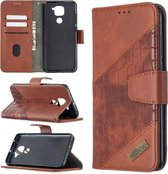 Voor Xiaomi Redmi Note 9 Bijpassende Kleur Krokodil Textuur Horizontale Flip PU Lederen Case met Portemonnee & Houder & Kaartsleuven (Bruin)