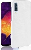 Schokbestendig Crocodile Texture PC + PU-hoesje voor Galaxy A70 (wit)
