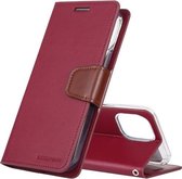 GOOSPERY SONATA DAGBOEK Horizontale flip lederen tas met houder en kaartsleuven en portemonnee voor iPhone 12/12 Pro (wijnrood)