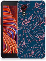 Telefoonhoesje Geschikt voor Samsung Xcover 5 Enterprise Edition | Geschikt voor Samsung Galaxy Xcover 5 Silicone Back Cover Palm Leaves