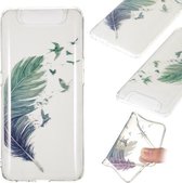 Coloured Drawing Transparant Clear TPU Case voor Galaxy A80 / A90 (Feather)