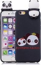 Voor iPhone 6 Plus schokbestendige Cartoon TPU beschermhoes (twee panda's)