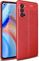 Voor OPPO Reno 4 Pro Litchi Texture TPU schokbestendig hoesje (rood)