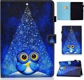 Voor Huawei MediaPad T3 10.0 inch Gekleurde Tekening Stiksels Horizontale Flip Leather Case met Houder & Kaartsleuven (Night Sky Uil)