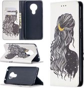 Voor Nokia 5.3 Gekleurde Tekening Patroon Onzichtbare Magnetische Horizontale Flip PU Lederen Case met Houder & Kaartsleuven & Portemonnee (Meisje)