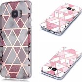 Voor Galaxy S7 Plating Marble Pattern Soft TPU beschermhoes (roze)