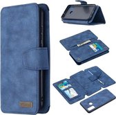 Voor Huawei P Smart (2020) Afneembare Frosted Magnetische Horizontale Flip Leren Case met Kaartsleuven & Houder & Rits Portemonnee & Fotolijst (Blauw)