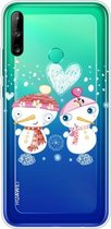 Voor Huawei P40 Lite E Christmas Series Transparante TPU beschermhoes (paar sneeuwpop)