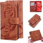 Voor Huawei Enjoy 9s Tiger Embossing Pattern Horizontale Flip Leather Case met houder & kaartsleuven & portemonnee (bruin)