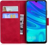 Voor Huawei P smart (2019) Tijger reliëfpatroon Horizontale flip lederen tas met houder & kaartsleuven en portemonnee (rood)