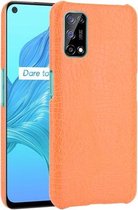 Voor OPPO Realme V5 5G schokbestendige krokodiltextuur pc + PU-hoes (oranje)