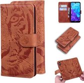 Voor Huawei Y5 (2019) / Honor 8S Tijger Embossing Patroon Horizontale Flip Leren Case met Houder & Kaartsleuven & Portemonnee (Bruin)