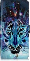 Olie Reliëf Gekleurd Tekening Patroon Horizontale Flip PU Leren Case met Houder & Kaartsleuven & Portemonnee & Fotolijst Voor Galaxy S10 5G (Tiger)