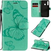 Voor Huawei Y7P / P40 Lite E / Honor 9C 3D Vlinders Embossing Patroon Horizontale Flip Leren Case met Houder & Kaartsleuf & Portemonnee (Groen)