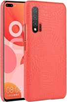 Voor Huawei Nova 6 5G schokbestendige krokodiltextuur pc + PU-hoes (rood)