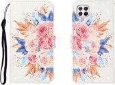 Voor Huawei P40 Lite 3D Gekleurde Tekening Horizontale Flip Leren Case met Houder & Kaartsleuf & Portemonnee (Zonnebloem)