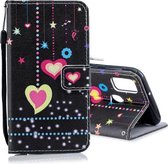 Voor Galaxy M30s Horizontale leren flip case met houder & kaartsleuven & portemonnee (gekleurd hart)