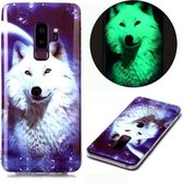 Voor Samsung Galaxy S9 + lichtgevende TPU zachte beschermhoes (Starry Sky Wolf)