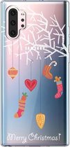 Voor Galaxy Note10 Pro Trendy schattig kerstpatroon doorzichtig TPU beschermhoes (witte boomgeschenk)