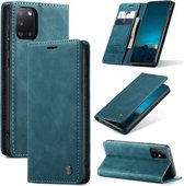 Voor Samsung Galaxy A31 CaseMe-013 Multifunctionele Retro Frosted Horizontale Flip Leren Case met Kaartsleuf & Houder & Portemonnee (Blauw)