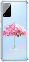 Voor Samsung Galaxy A41 schokbestendig geverfd TPU beschermhoes (bloemenparaplu)