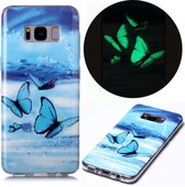 Voor Samsung Galaxy S8 lichtgevende TPU zachte beschermhoes (vlinders)