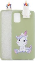 Voor Galaxy A71 Cartoon schokbestendige TPU beschermhoes met houder (schattige eenhoorn)