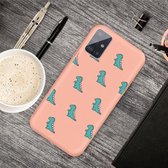 Voor Galaxy A71 Cartoon dier patroon schokbestendig TPU beschermhoes (oranje dinosaurussen)