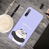 Voor Galaxy A50 Cartoon Animal Pattern Shockproof TPU beschermhoes (Purple Panda)