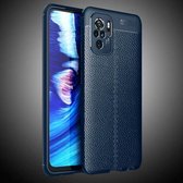 Voor Geschikt voor Xiaomi Redmi Note 10 4G / Note 10S Litchi Texture TPU schokbestendig hoesje (blauw)