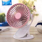 OCUBE D601 4W USB-oplaadbare draagbare desktopventilatorclipventilator, met 3 snelheidsregeling (roze)